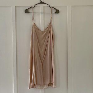Anthropologie Thread & Supply Smoky Rose Slip Darcy Mini Dress Womens Size L